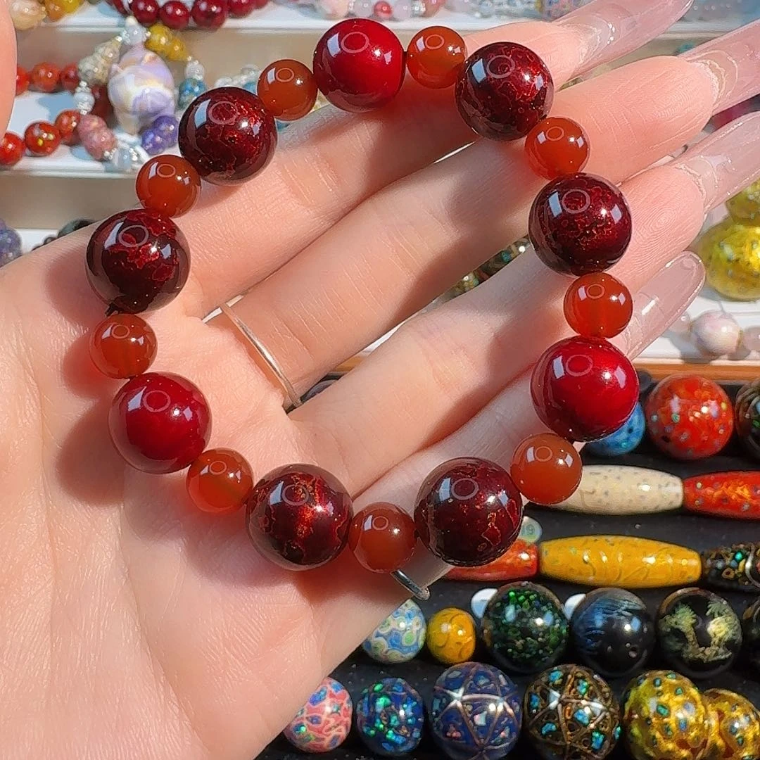 非遗大漆珠珠  红