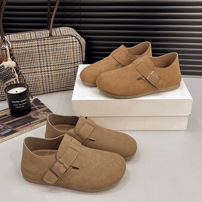 勃肯鞋女欧若风2025年新款复古休闲软底勃肯鞋女平底休闲鞋P1532