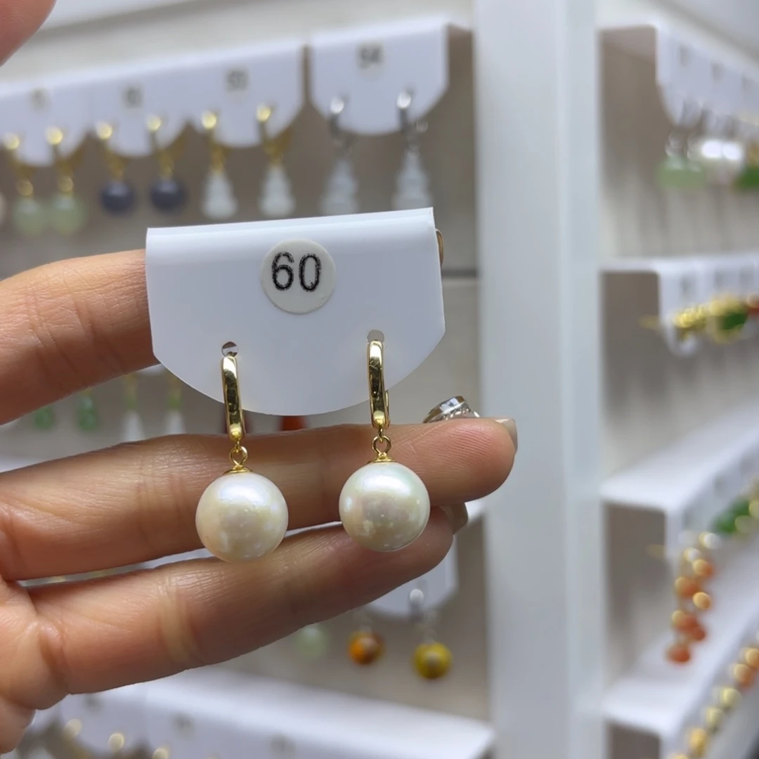 淡水珍珠耳饰银S925镶嵌