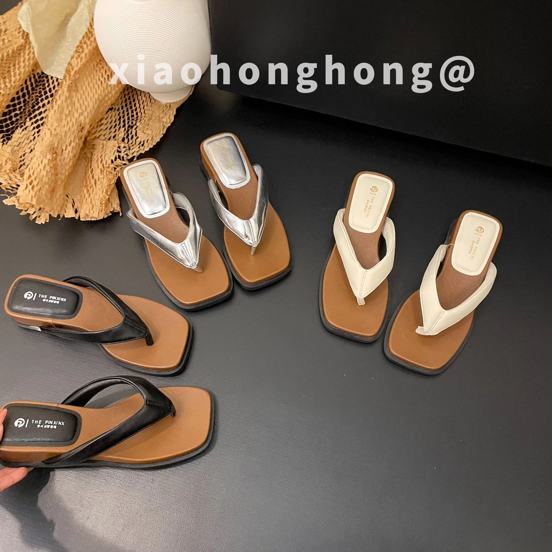 【美美】2025夏季新品人字拖夹趾厚底外穿拖鞋韩版沙滩拖鞋女舒适