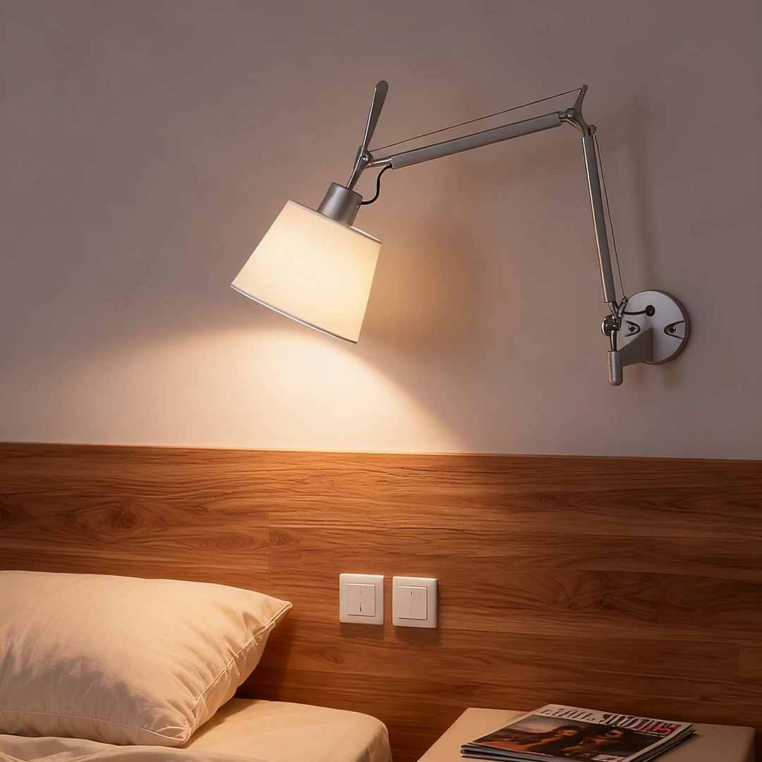 简约壁灯摇臂灯高级感卧室氛围灯床头灯创意客厅书房长臂装饰灯
