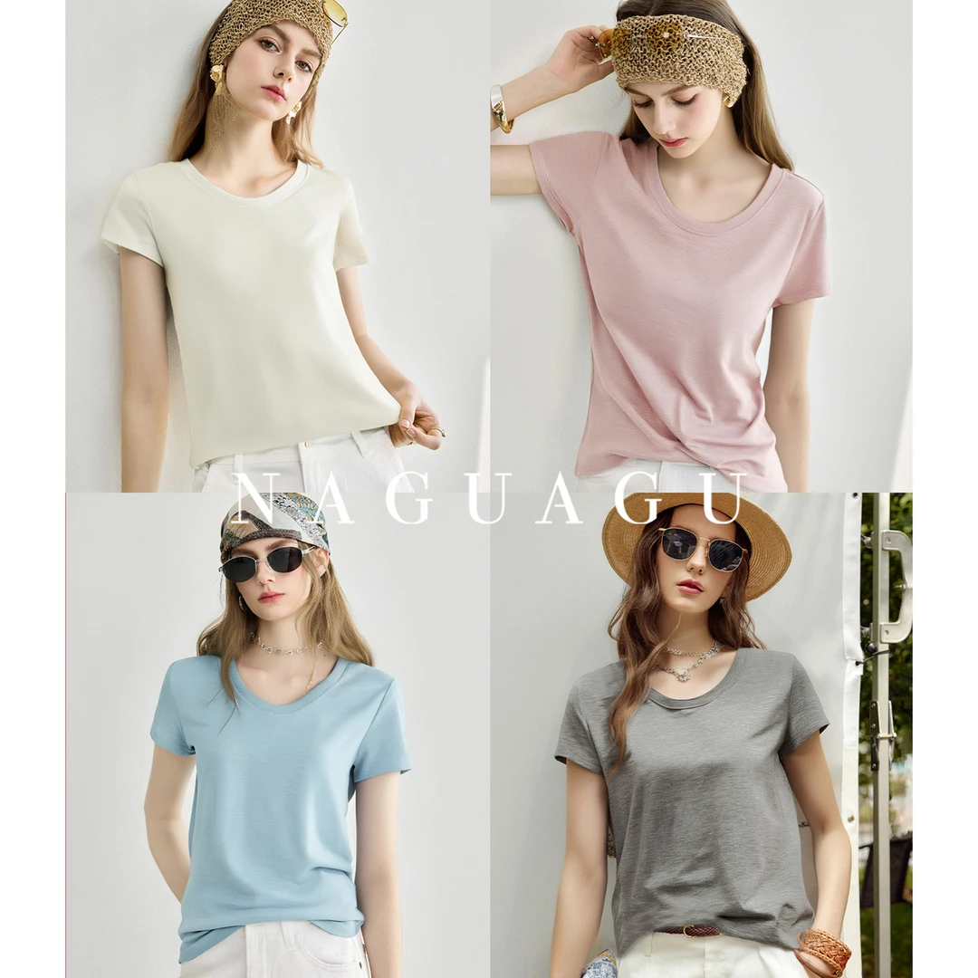 【八色夏日T】天丝醋纤澳毛女装T恤FX2TX0768-A