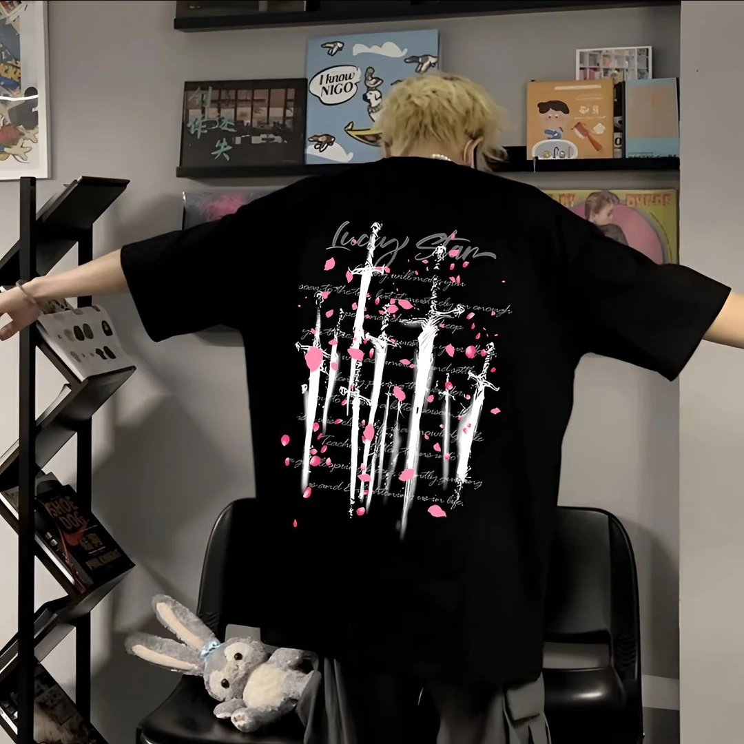 重磅纯棉T恤夏季宽松型男女圆领短袖欧美高街ins潮牌个性休闲半袖