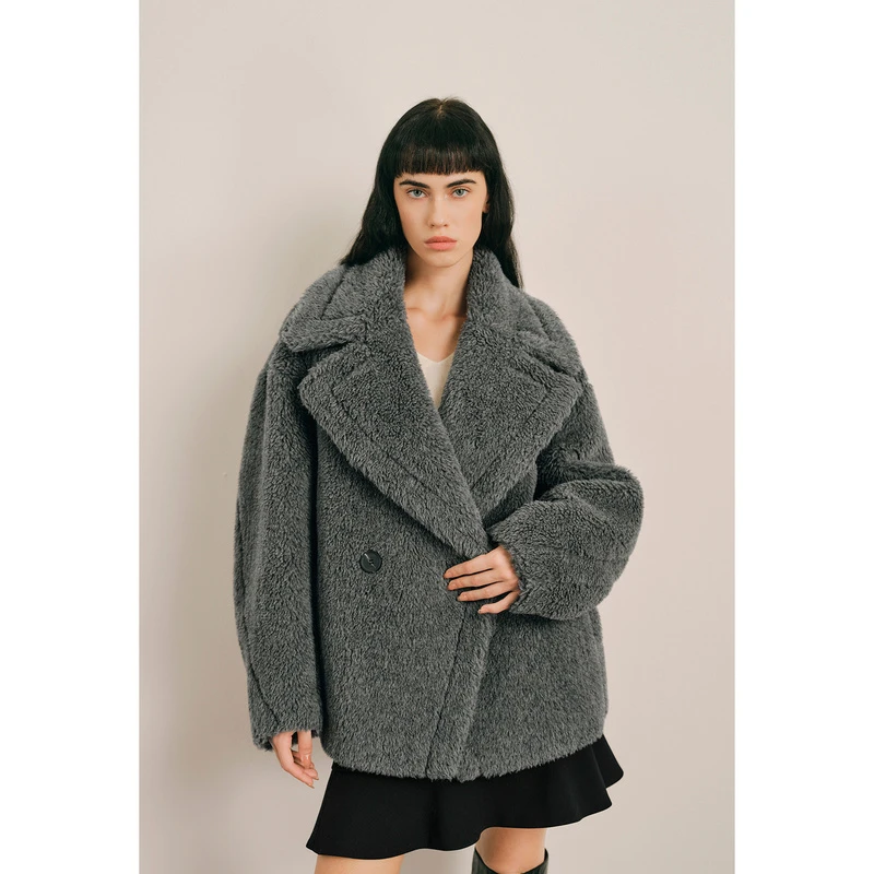 OBBLIGATO奥丽嘉朵2024冬季新品羊驼毛混绵羊毛大衣1C34580130