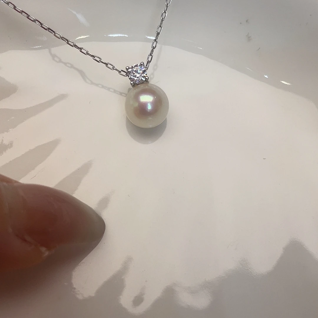 颈饰银S925镶嵌海水珍珠