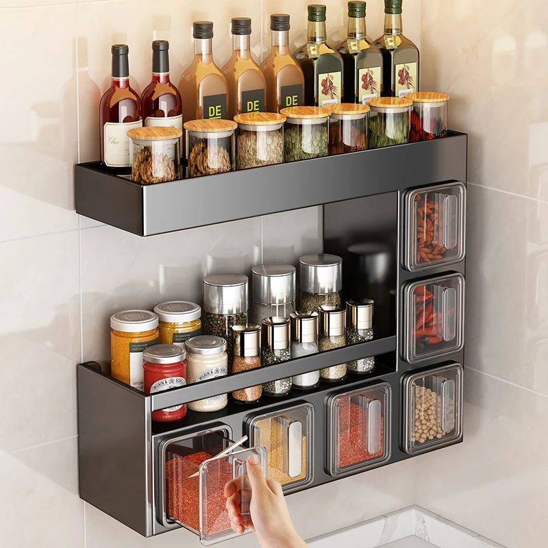 厨房置物架免打孔多功能家用台面式调味料筷子刀架用品大全收纳架