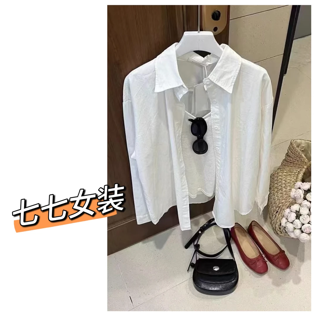 【100棉】百搭棉衬衫韩版休闲时尚外搭春夏新款上新女装长袖衬衣