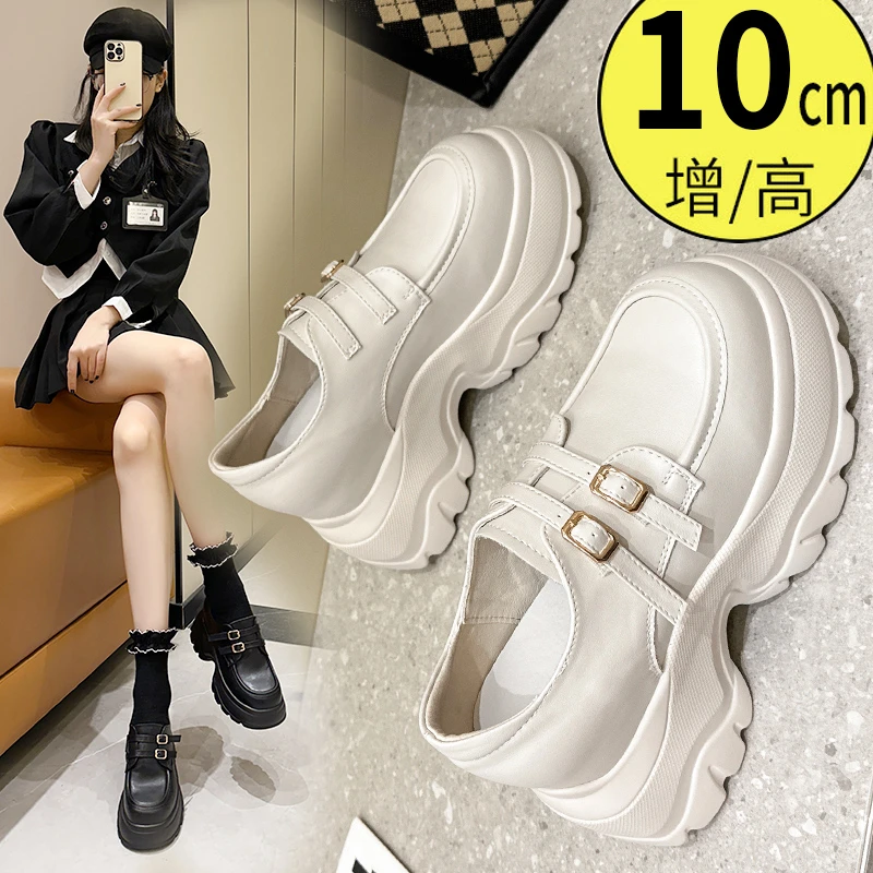 小皮鞋10厘米小个子单鞋