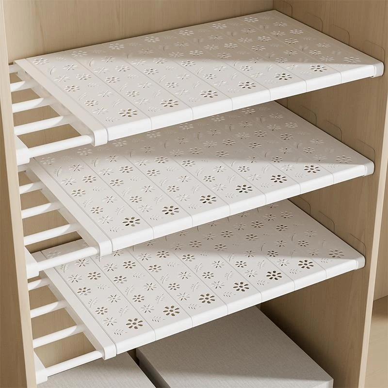 衣柜收纳分层隔板柜子分层架橱柜衣橱隔层伸缩隔断置物架鞋柜神器