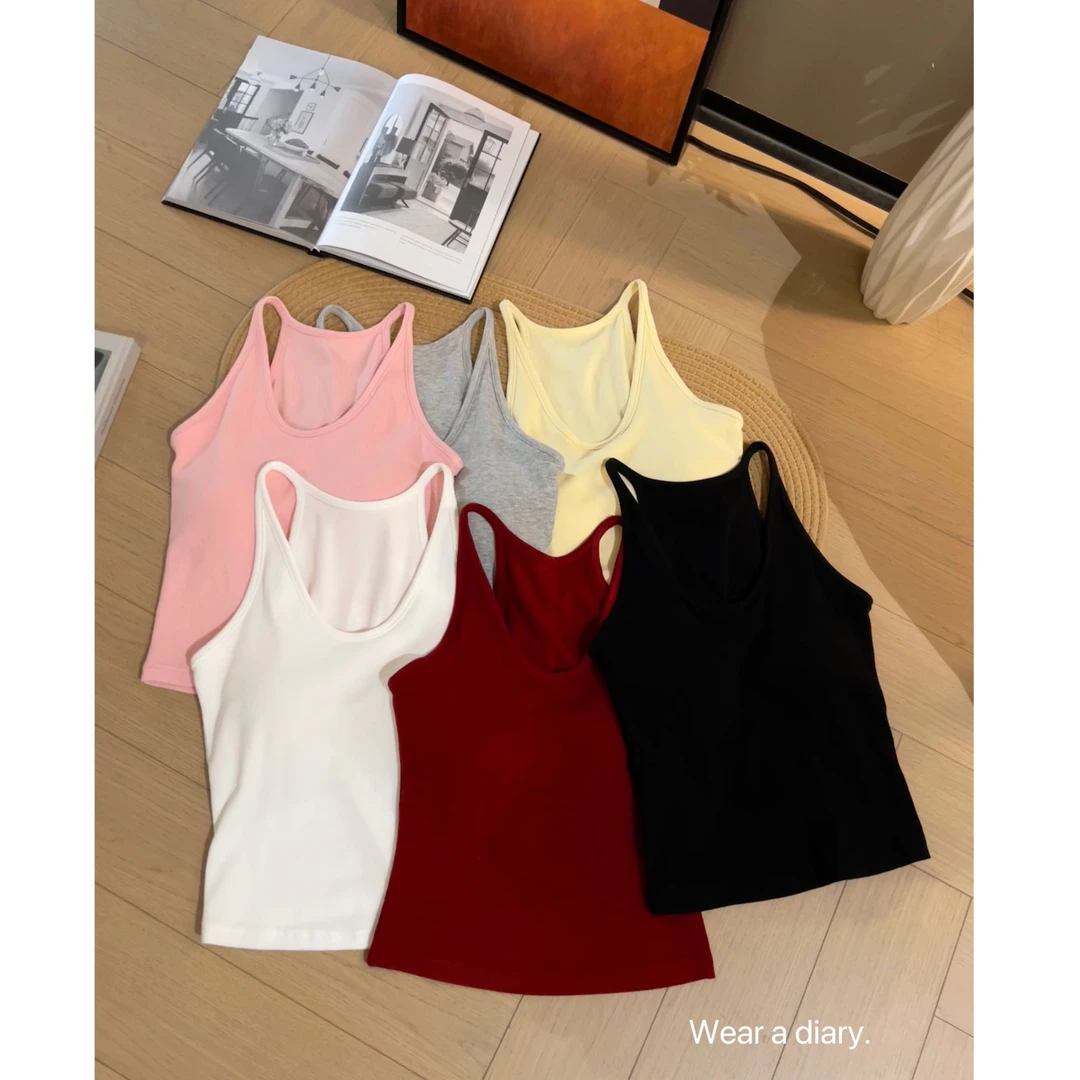 小九推荐 星夜玫瑰春季新款时尚百搭内搭吊带美背-T6605