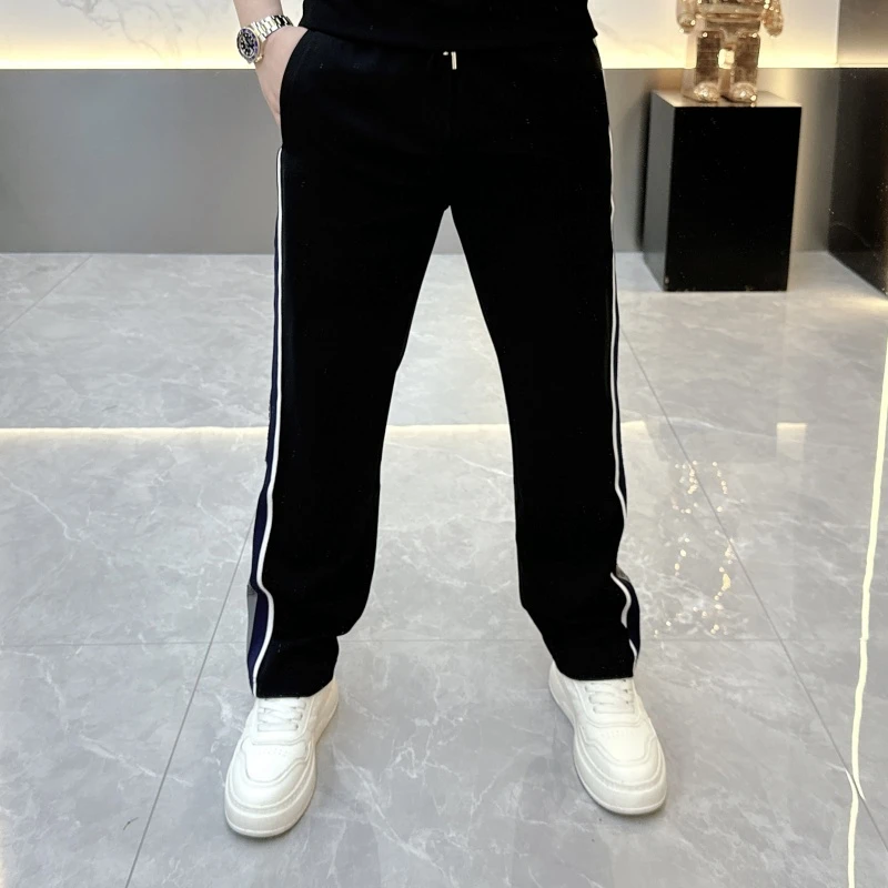 冰希二店.欧版潮牌男休闲裤直筒运动裤条纹修身百搭2025春季新款