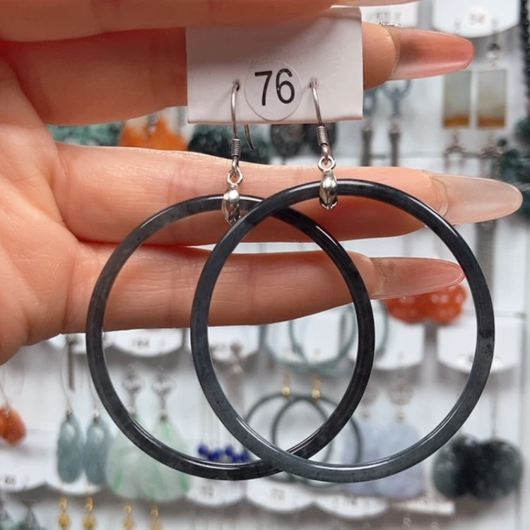 【闪购商品】翡翠耳饰银S925镶嵌耳饰