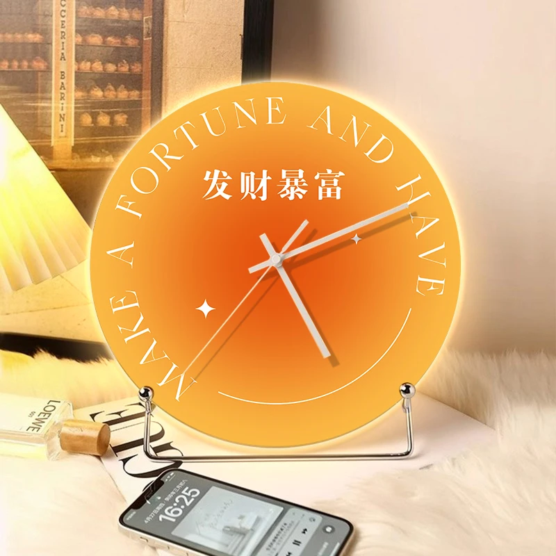 发财暴富客厅桌面摆钟摆件2025新款卧室房间钟表时钟奶油风挂钟