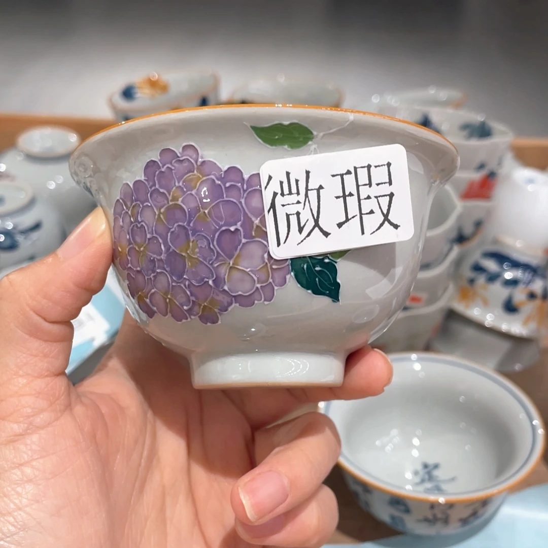 釉下手绘茶具微瑕