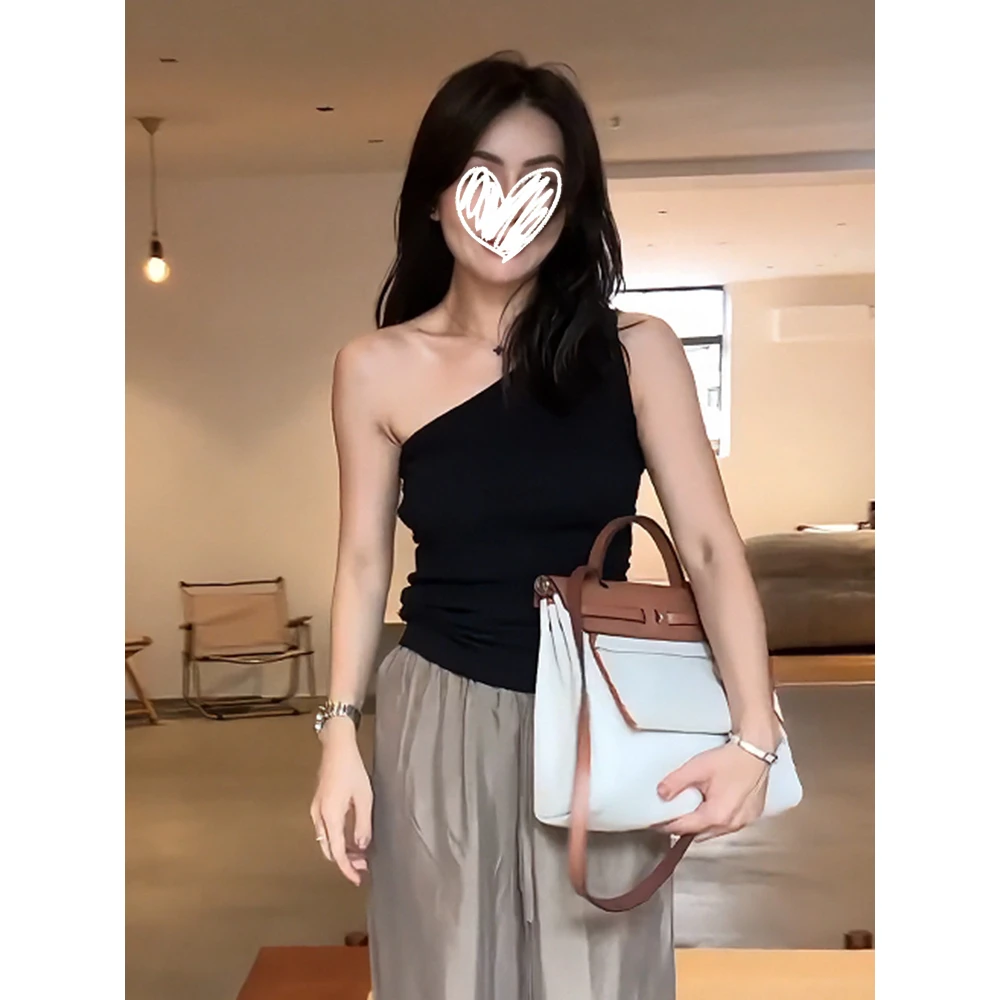 "首尔时报" 夏季简约女款纯色百搭背心T恤