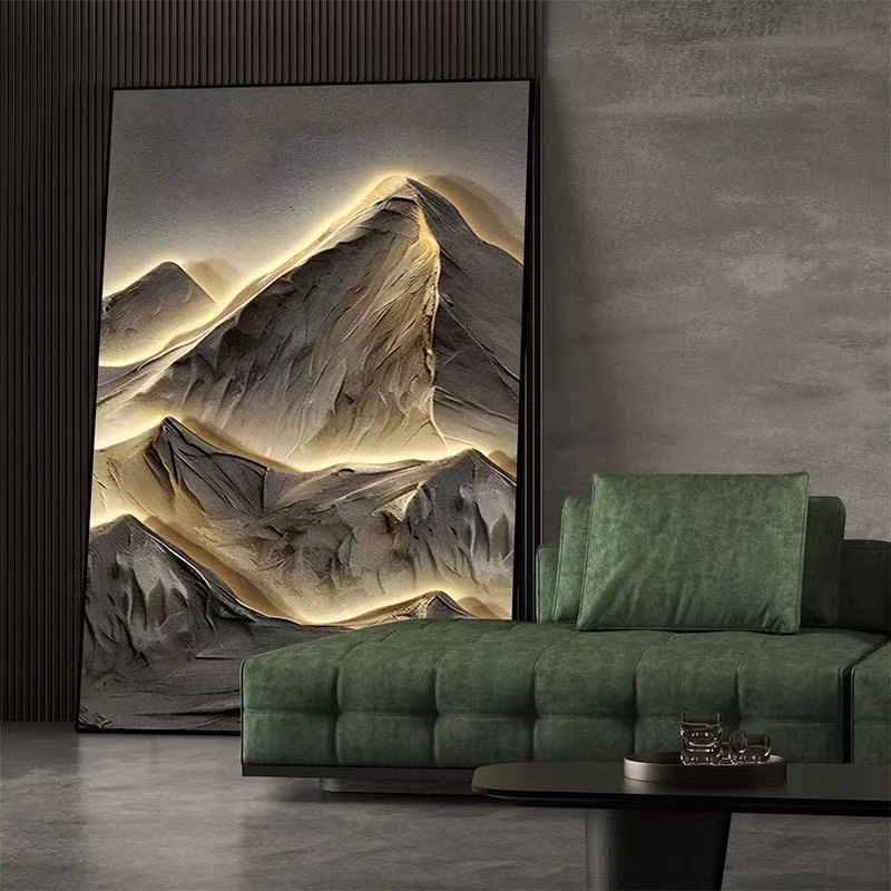 【层峦叠嶂】 砂岩装饰画肌理感玄关客厅装饰画