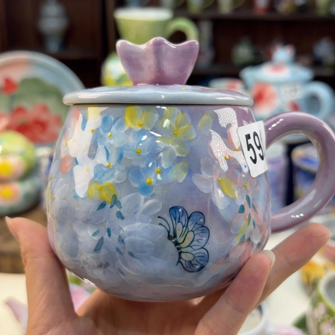 瓷片景德镇手绘高温釉下彩陶瓷茶具