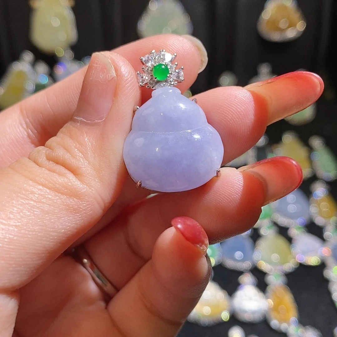 颈饰银S925镶嵌翡翠天然翡翠