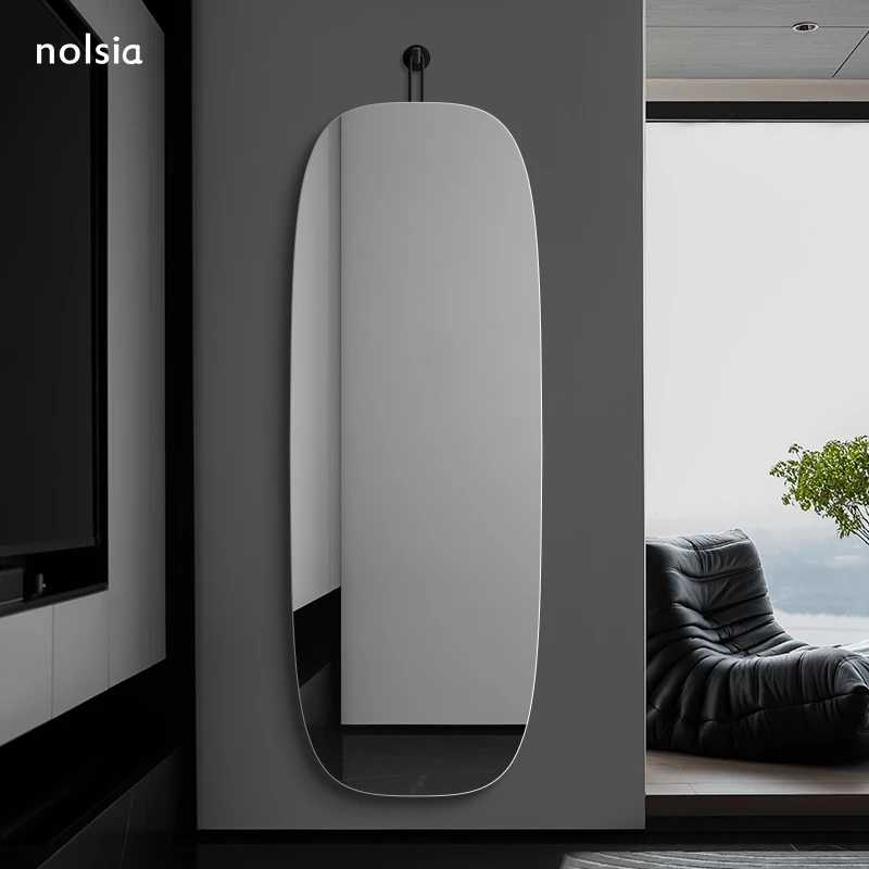 法式全身镜女生卧室女装店挂钩穿衣镜子化妆镜挂墙ins设计试衣镜