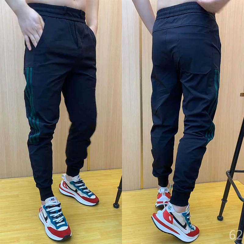 JD秋季新款修身潮流男士运动裤速干休闲小脚裤时尚百搭外穿