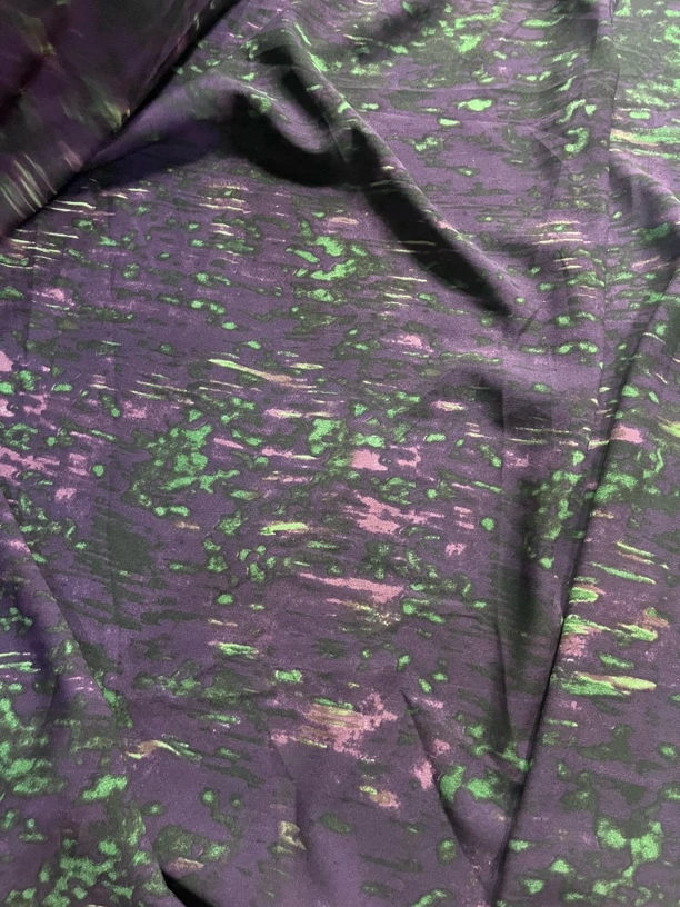 【双绉】不透幻彩琉璃紫色面料