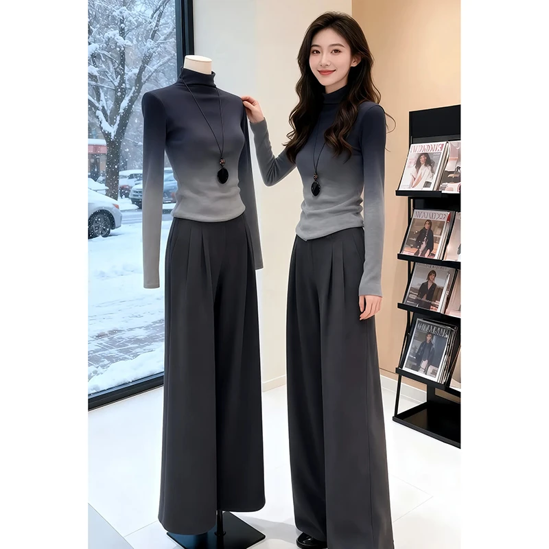 甜酷风独特洋气修身显瘦渐变色长袖毛衣2025秋冬新款高级感针织衫