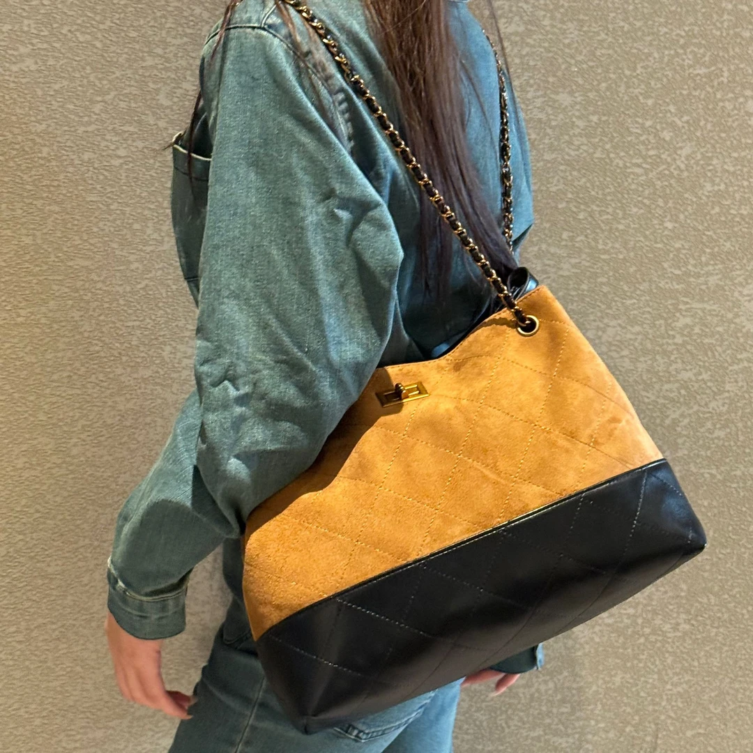 【七七原创】包包女款2025新款菱格链条大容量小香风单肩斜跨托特包