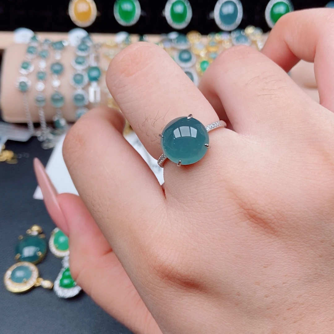 银S925镶嵌戒指翡翠