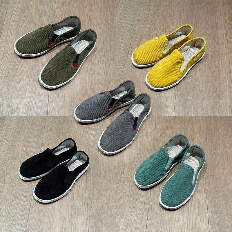 【春夏透气】纯色手工灯芯绒布鞋老北京情侣韩版青年百搭休闲牛筋底