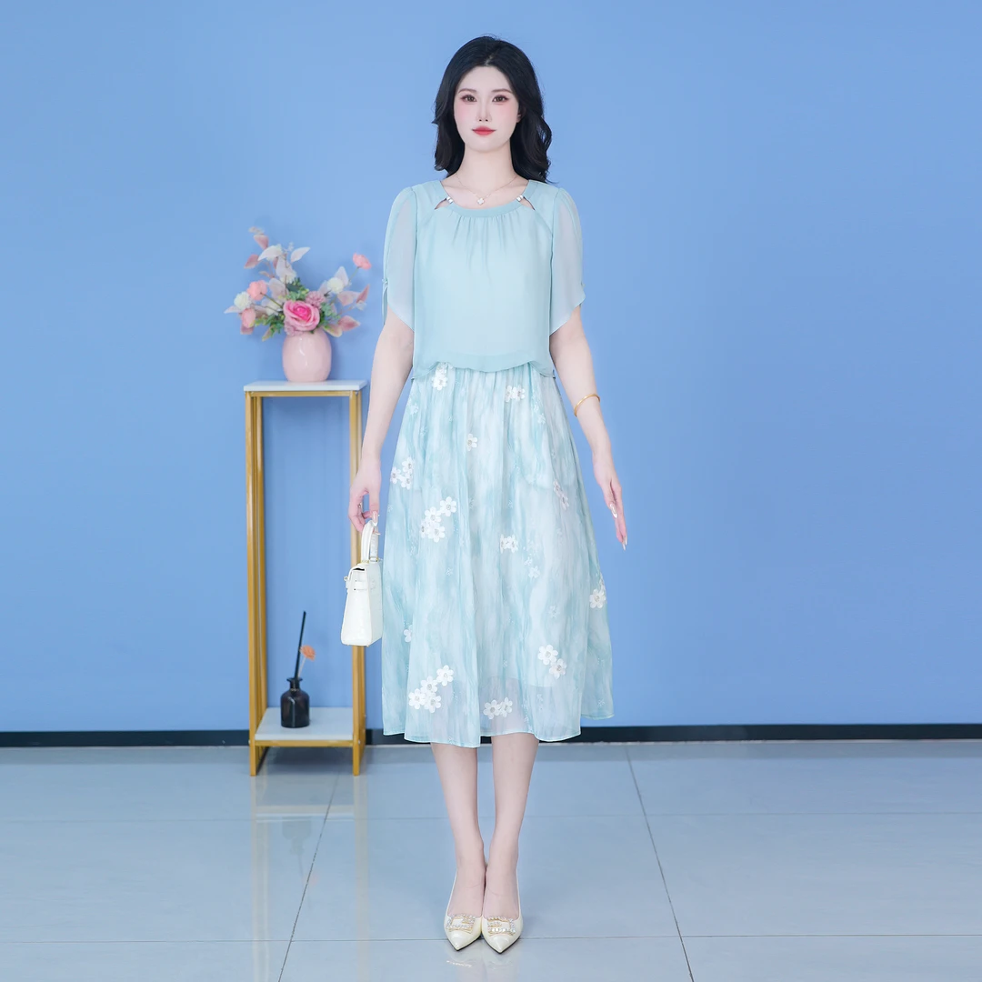 【SJYH950】2025年夏季新款时尚优雅减龄连衣裙显瘦气质