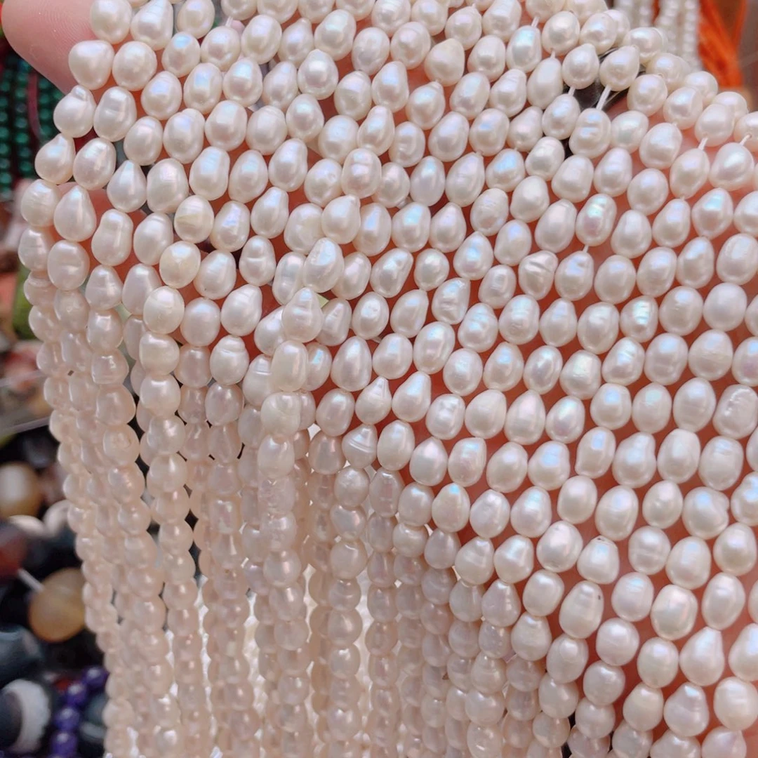 未镶嵌玛瑙/玉髓珠宝奇石天然珍珠1条卡5.5➕胖米形