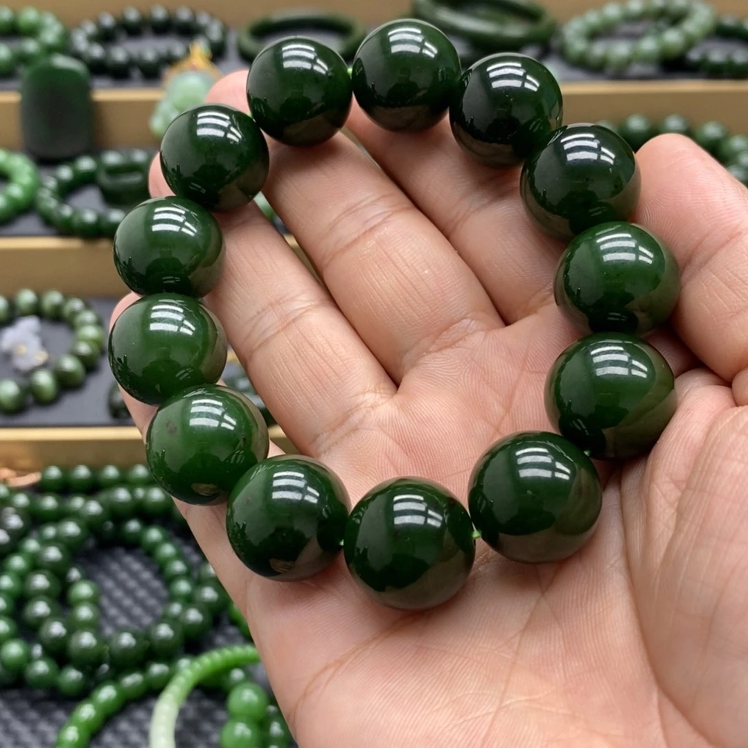 二***定和田玉（碧玉）未镶嵌手链