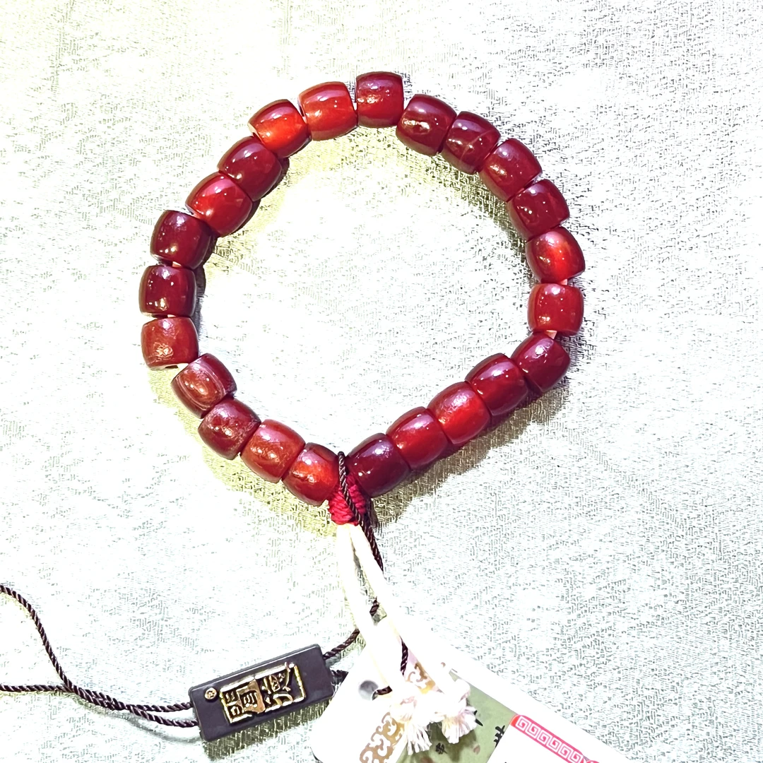 【宝韵】【新年福利】风化纹 高油润 桶珠型 玛瑙手串 KC1037