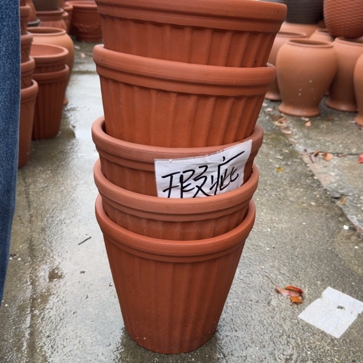 紫砂花盆口24高23宜兴紫砂瑕疵粗糙底部火裂