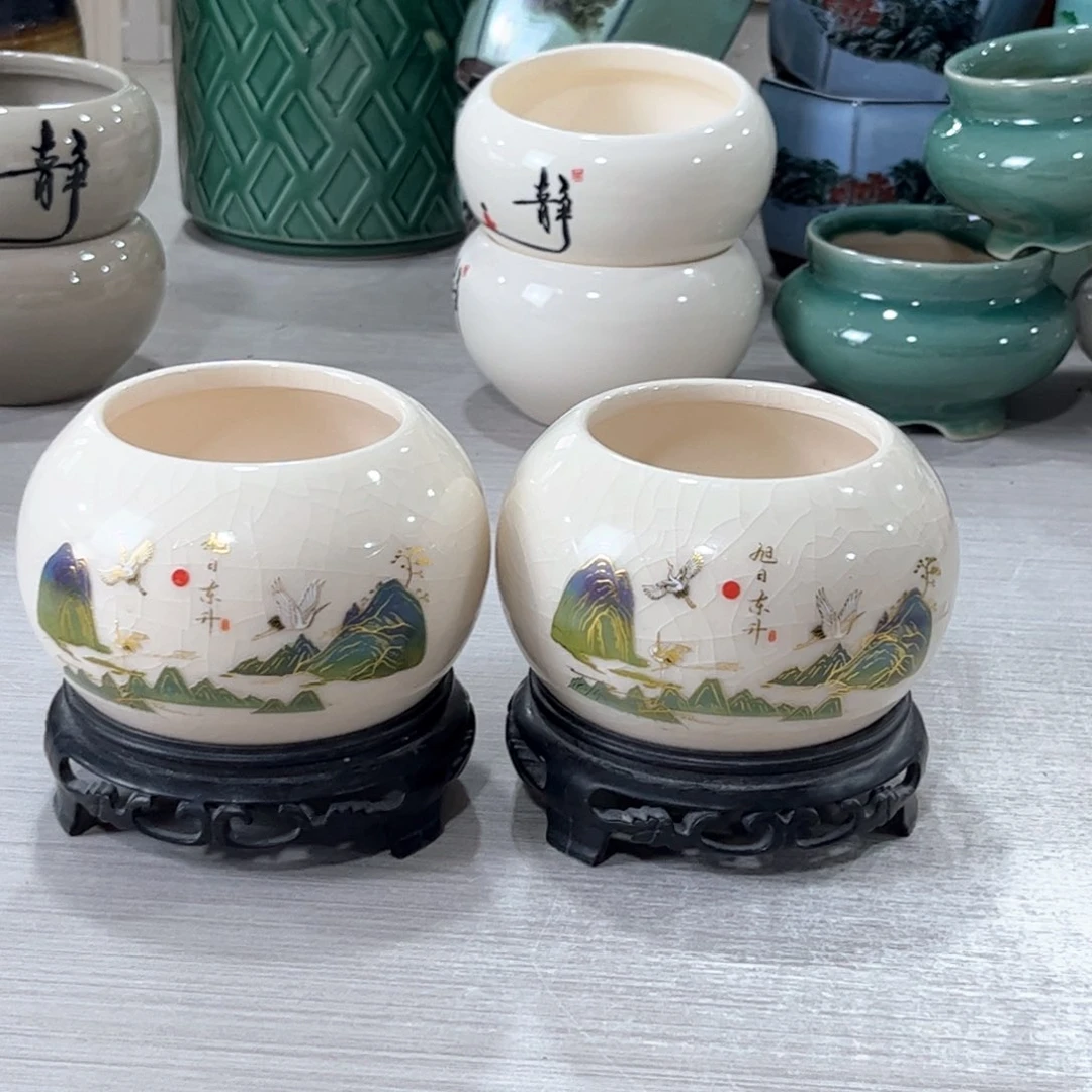 口 7~7陶瓷花盆绿植多肉花盆