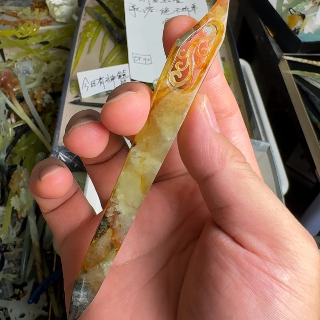 蛇纹石玉未镶嵌发饰