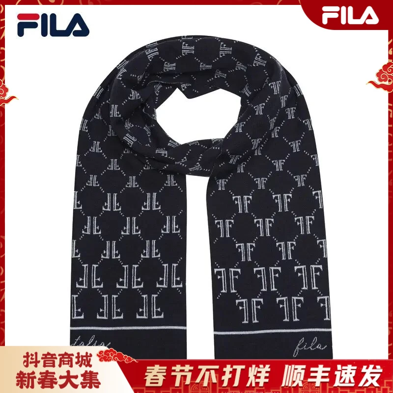 FILA斐乐男女冬季户外时尚百搭围巾针织休闲简约经典F13U443531F
