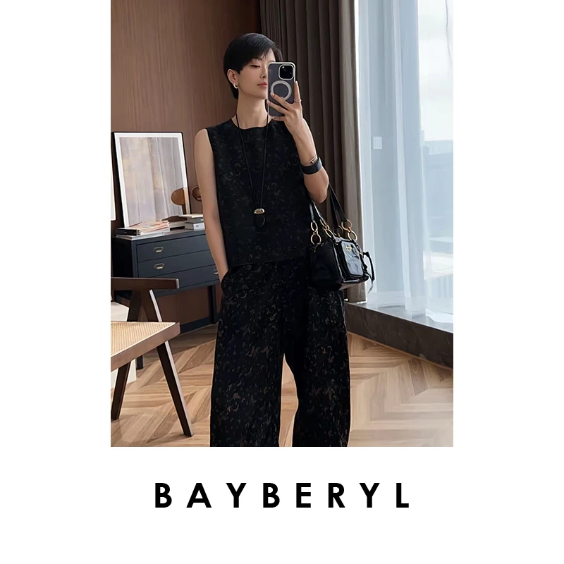 CC10-领券-BAYBERYL老贝蝴蝶赋*马甲香云国风印花上衣9MJ5E1723