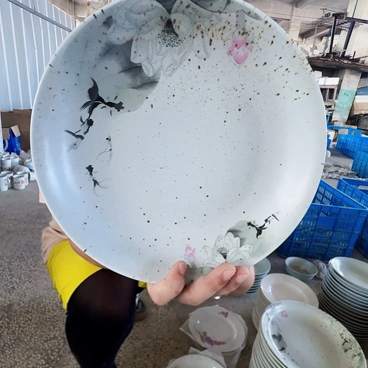 好***头景德镇高温陶瓷寒风釉窝盘