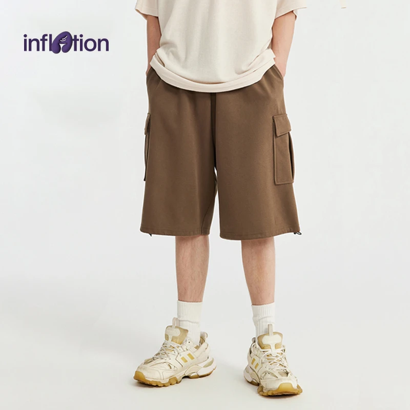 膨胀潮牌春夏新品刷毛公工装短裤潮品工装多口袋休闲百搭五分中裤