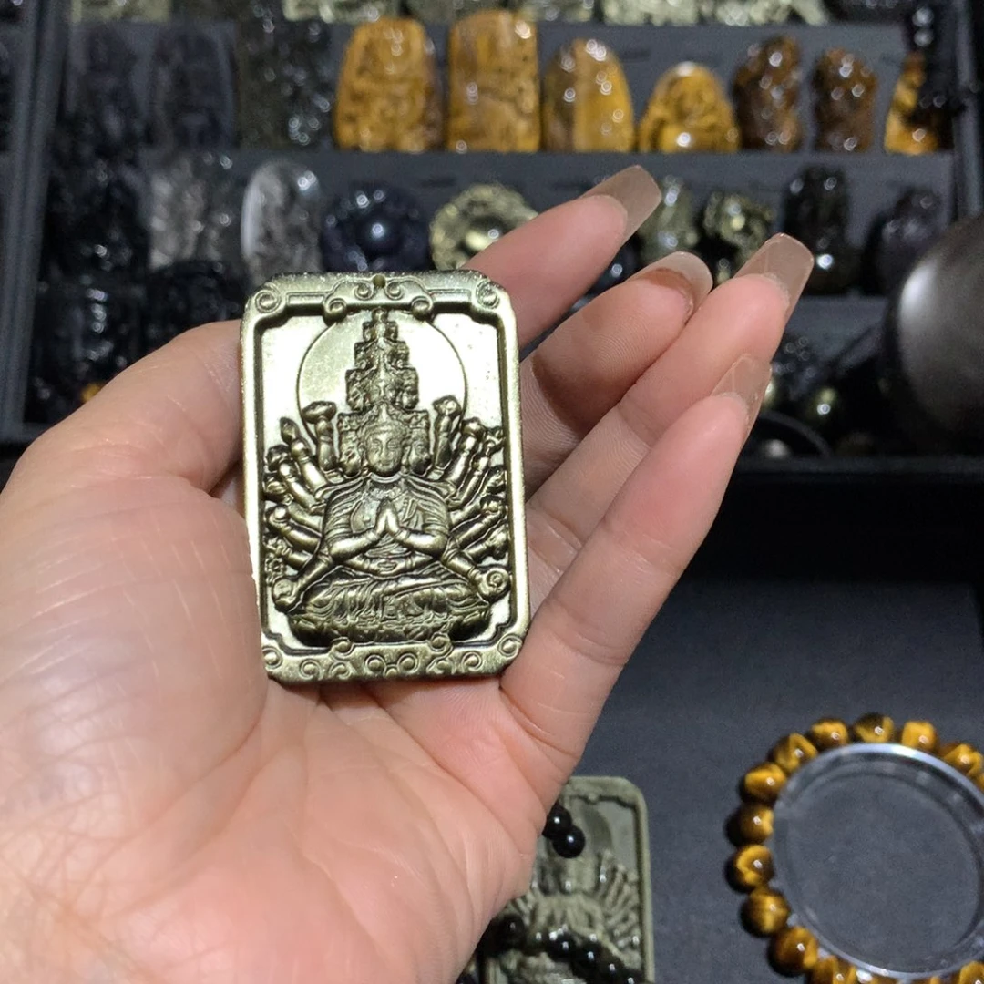 未镶嵌黑曜岩吊坠(赠链)p**叽