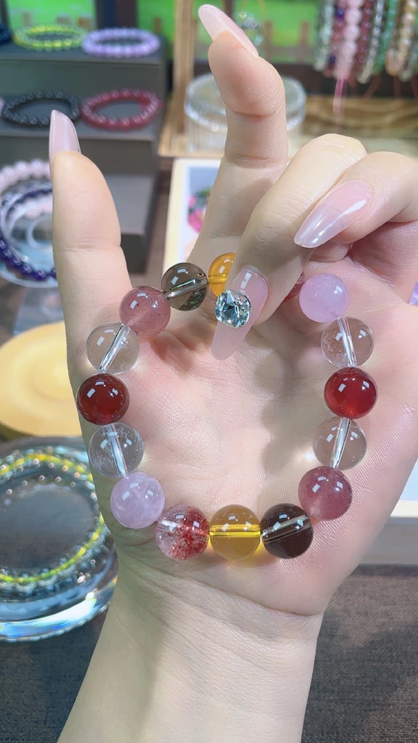 非金属仿水晶手链 多宝手串手链颜色多样