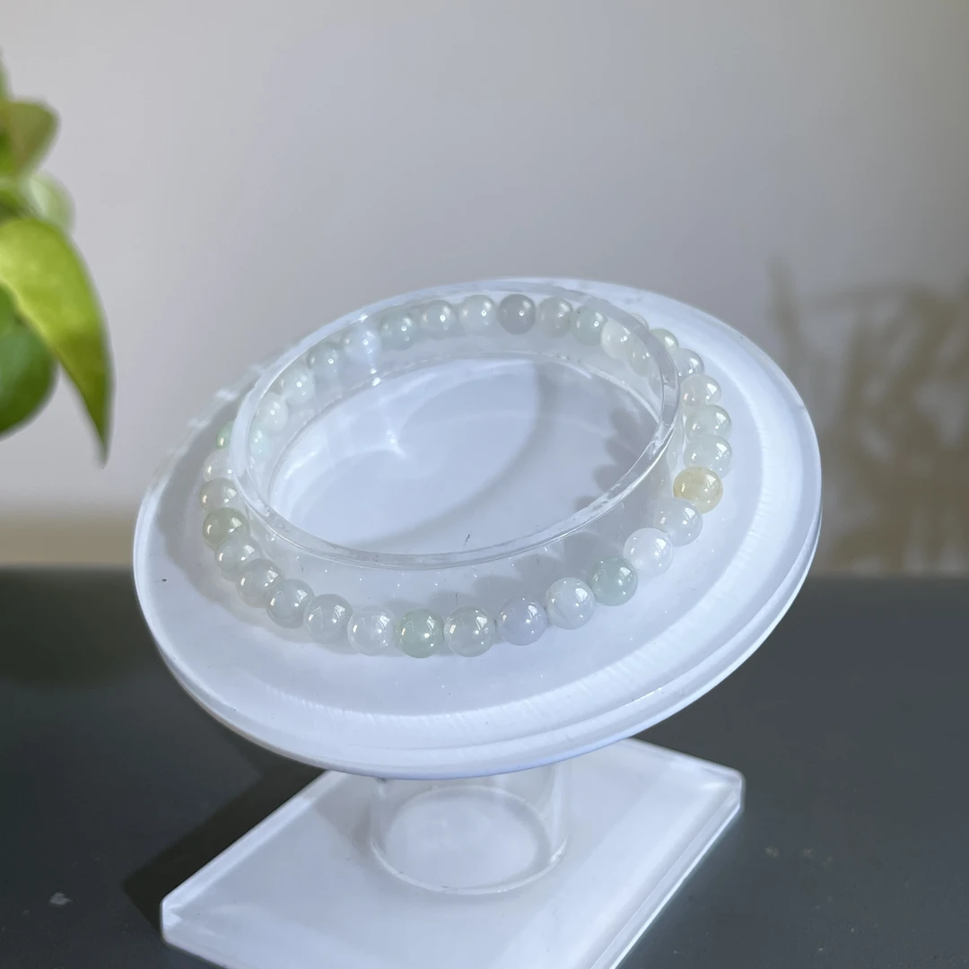 JGB01-02  天然缅甸A货翡翠  翡翠手串