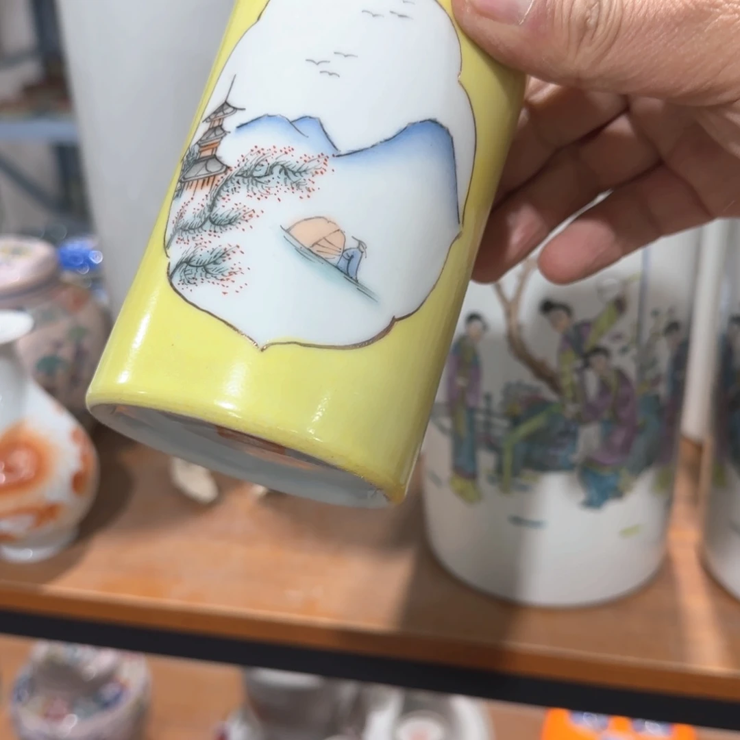 瓷片摆件手绘瓷器全部处理了