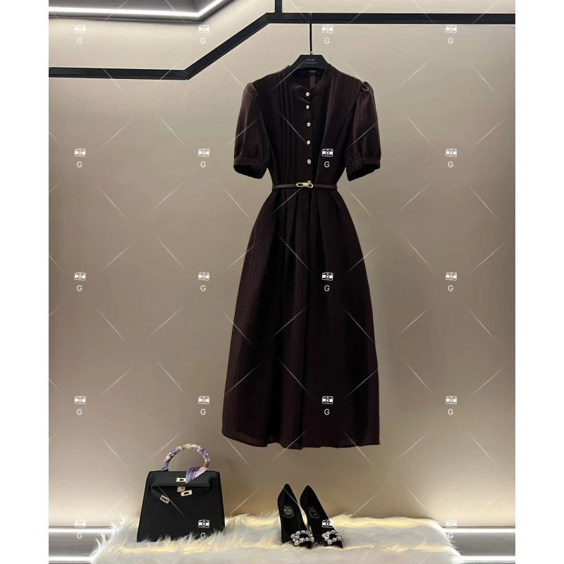 【甜心】设计师印花时尚夏季法式轻奢气质显瘦女士连衣裙GS-57277