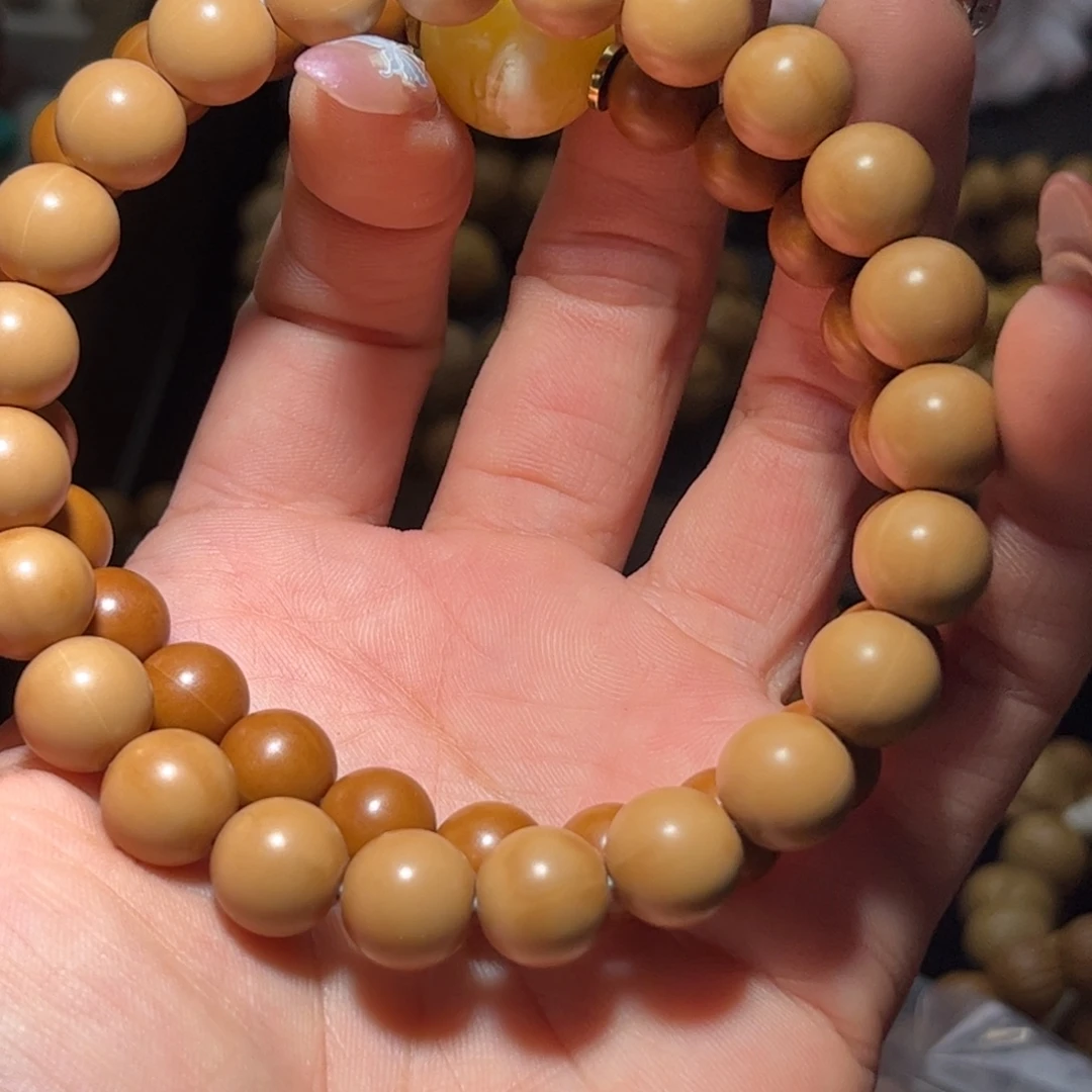 吊坠猴头核桃10+龙岩料正圆光珠手串全品无瑕无药