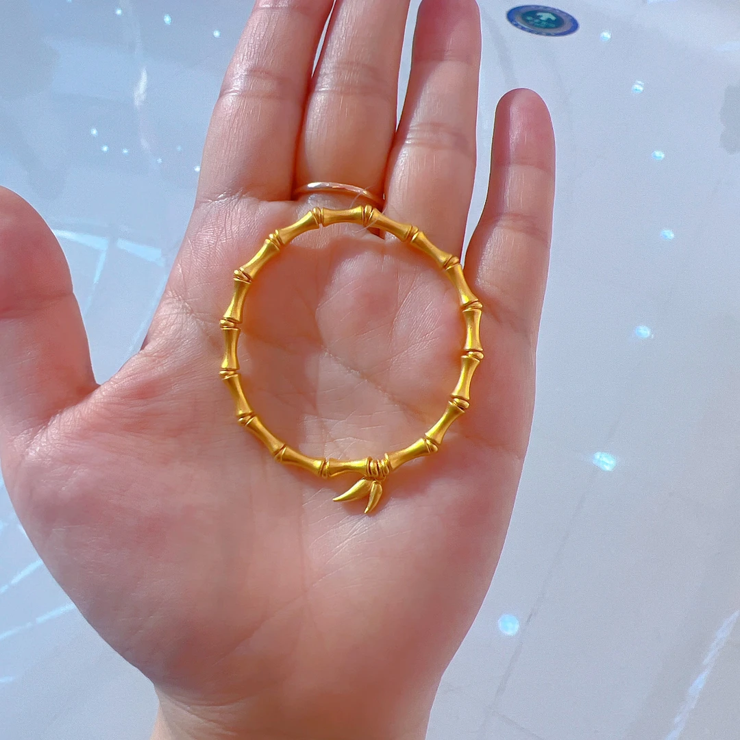 铜合金手链 【你好再见】古法高级感竹节手串手链饰品简约气质大气