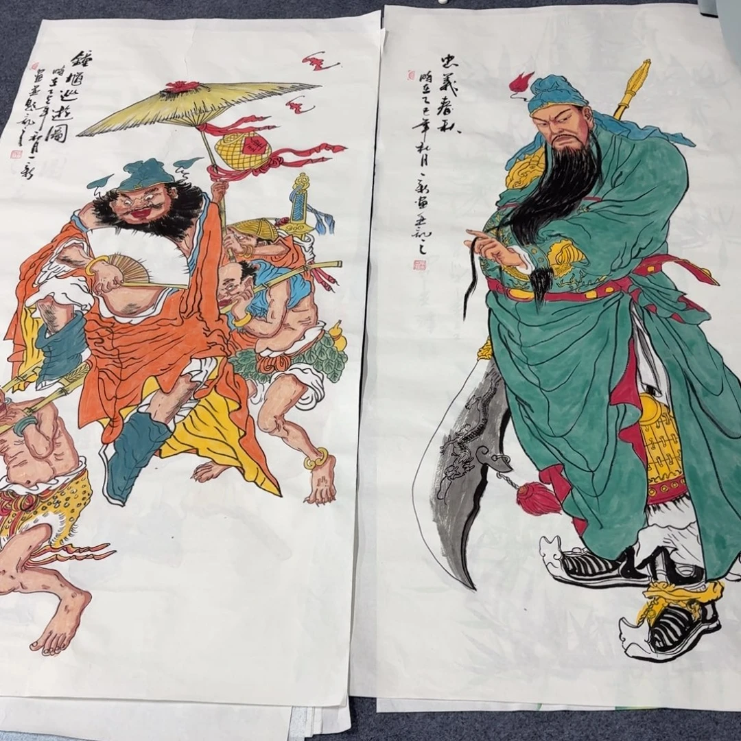 *****国画140×70两张画画画