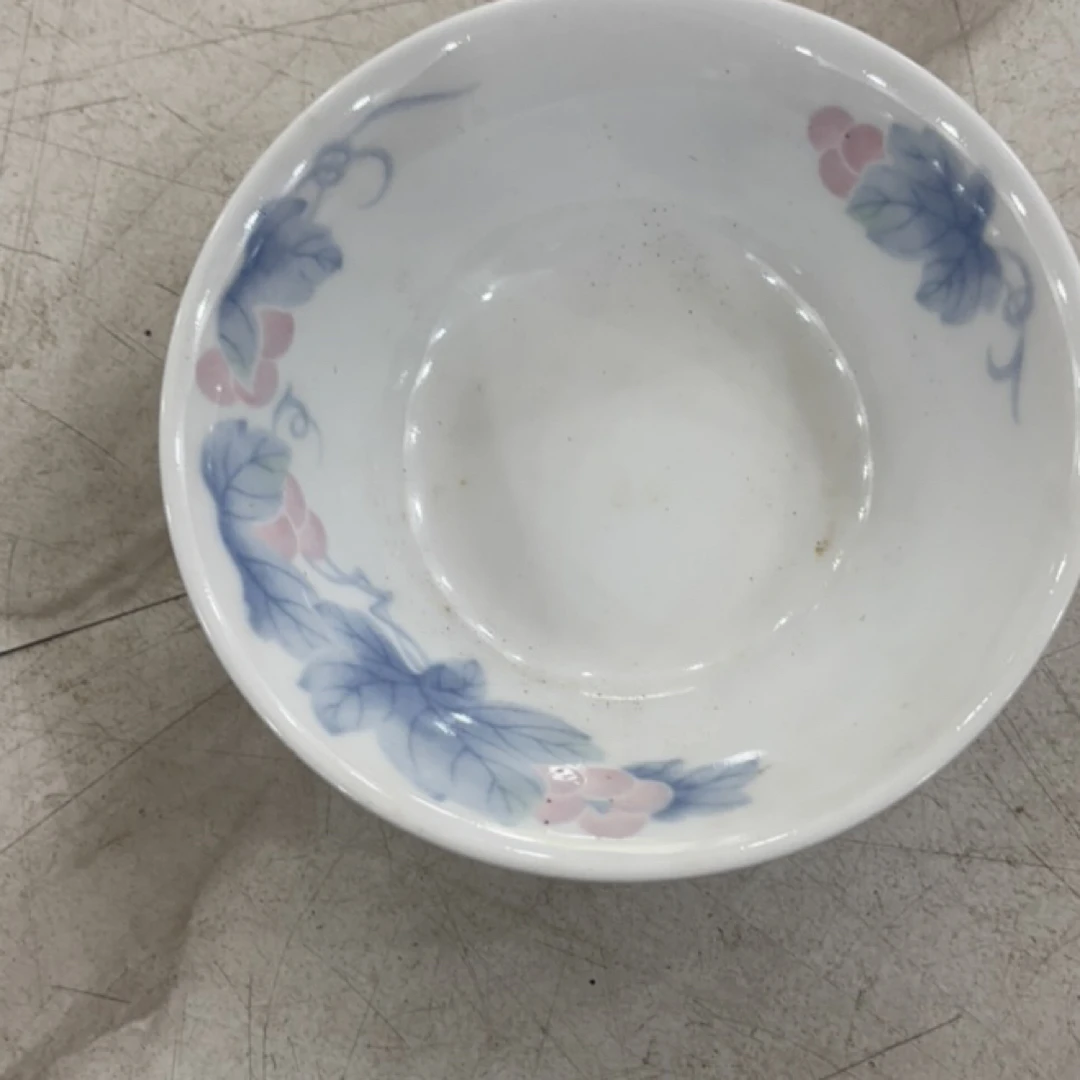18cm葡萄花菜碗微瑕
