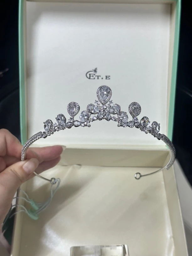 ete17807皇冠全锆精致奢华甜美韩式公主款新娘结婚婚纱礼服头饰